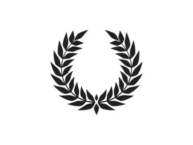 Tasarım ödülleri ve eğitim logosu için siyah defne ödülü simgesi