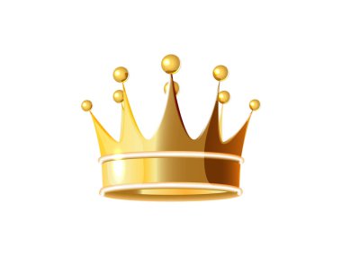 Altın 3d Gerçekçi Crown Vektörü