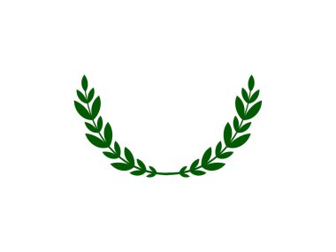 Defne yaprağı çiçekli logo ikonu vektör düz tasarım