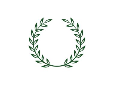 Laurel çelengi, heraldik element, vektör simgesi, beyaz arkaplanda logo