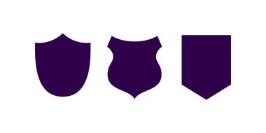 Kalkan simgeleri ayarlandı, kalkan vektörü, polis rozeti şekli