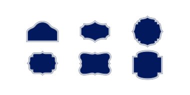 Klasik etiket ve rozetler şekil vektör illüstrasyonu