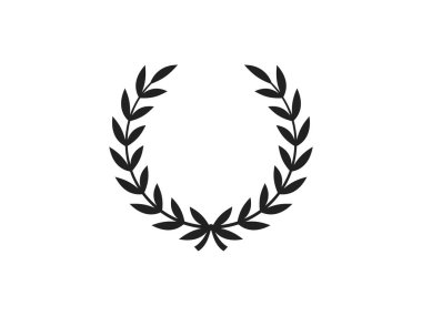 Logo için çelenk Laurel silueti dairesel vektör simgesi