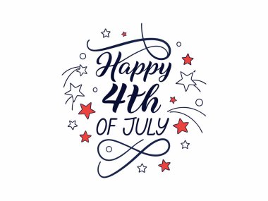 Bağımsızlık gününü, kırmızı, beyaz ve mavi girdaplarla çevrili 4 Temmuz metninin yer aldığı bu neşeli grafikle kutluyoruz..