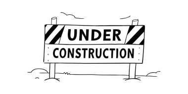 Siyah çizgili ve yazılı bir çizgi film stili çizimi, beyaz bir arkaplan üzerine kurulmuş, ilerideki çalışma alanını işaret ediyor.