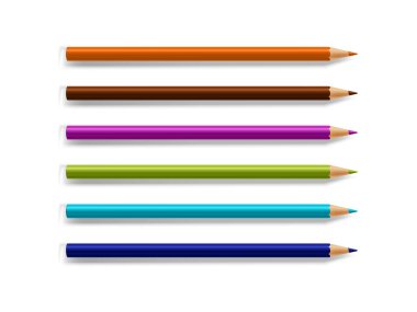 Yaratıcılığı, eğitimi, akademik başarıyı, okul temalarını ve mezuniyet sembollerini temsil eden 3D renkli kalemlerin yüksek kalite yorumlanması