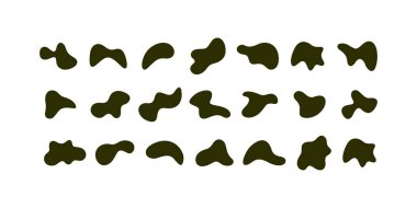 Değişik stillerde soyut sıvı damlacıklar ve sıvı vektör formlarının dinamik bir koleksiyonu ve yaratıcı arka planlar ve modern grafik tasarım elementleri için mükemmel planlar.