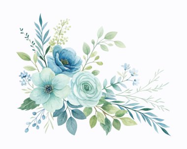 Bahar projeleri için suluboya çiçek unsurları, Anneler Günü kartları, düğün tasarımları, zarif mevsimsel kompozisyonlar, buketler ve romantik çiçek desenleri.