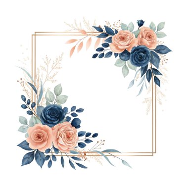 Çeşitli sanatsal buketler ve botanik çelenklerle süslü suluboya düğün şablonları, şık kartlar, kırtasiye malzemeleri ve romantik tasarımlar yapmak için ideal.