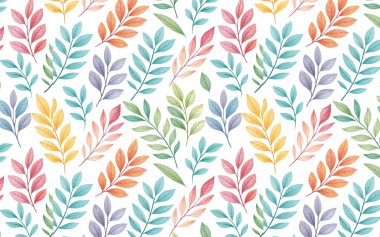 Tekstil baskıları, arkaplan tasarımı ve doğadan esinlenilmiş modern dekoratif yüzey sanat eserleri için tropikal yeşil yapraklarla biçimlendirilmiş suluboya deseni.