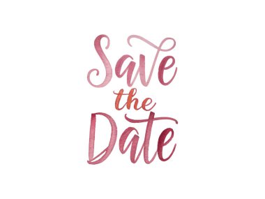 Düğün davetiyesi, duyuru, tebrik kartı veya romantik dekoratif tasarımlar için Tarihi Sanatsal tarzda kaydet 'in el yapımı suluboya harfleri