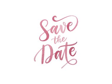 Düğünlerde, özel günlerde, duyurularda ya da romantik kutlama kartlarında kullanmak için Tarih Kaydet 'in sanatsal suluboya tasarımı