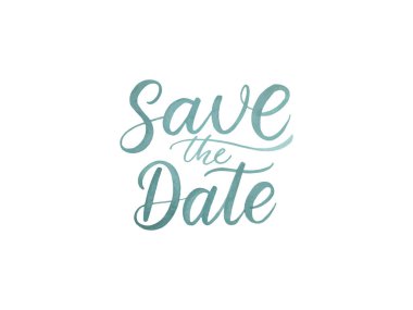 Stilleştirilmiş vektör fırçası kaligrafisi 'Tarihi Kaydet' metni düğünler, zarif davetler ve dekoratif duyuru grafikleri için suluboya tarzında