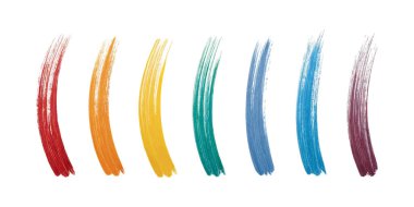 Soyut tasarım ve sanat çalışmaları için kalın boya çizgileri, mürekkep fırçaları, grunge elementleri, çerçeveler, düğmeler ve desenli vuruşlar içeren vektör fırça darbeleri.