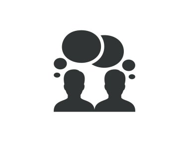 Takım çalışmasını, ortaklığı, insan bağlantısını, iş birliğini, fikir paylaşımını ve mesleki ilişki kavramlarını gösteren bir ikon vektör ilülasyonu