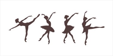 Jimnastikçi dansçı siluet vektör çizimleri koleksiyonu. Esnek pozlar, atletik hareketler, sanatsal performans, dans güzelliği, vücut dengesi, spor zarafeti ve fiziksel zarafeti gösteriyor.