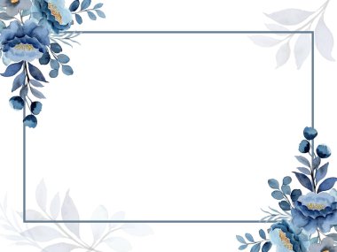 Zarif çiçek ve yapraklarla suluboya resim, düğün davetiyeleri, tebrik kartları, dekoratif sınırlar ve zarif tasarımlar için mükemmel.