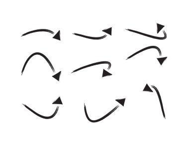 El çizimi çizgi biçimi, grunge ok simgeleri, navigasyon için yarım yamalak oklar, sanatsal vektör ok paketi, yaratıcı tasarımlar için kaba oklar