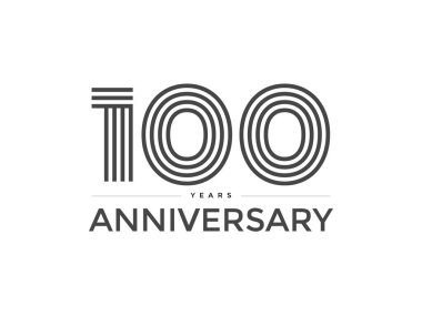 Kurumsal kilometre taşı, ticari markalaşma, şenlik etkinliği ve şirket jübilesi için altın tipografi içeren 100 yıllık kutlama logosu şablonu tasarımı