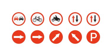 Trafik işaretlerinin vektör illüstrasyonunda dur hız sınırı yaya geçişi uyarı yol güvenliği sembolleri ve sürücü eğitimi için trafik ışığı tasarımı da dahil olmak üzere belirlendi