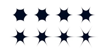 Parıldayan Yıldız Simgesi Takımyıldızları ve Galaksi elementleri, Parlak Yıldız Patlaması Şekilleri ve Göksel Yıldız Simgeleri ile Vektörü Ayarla