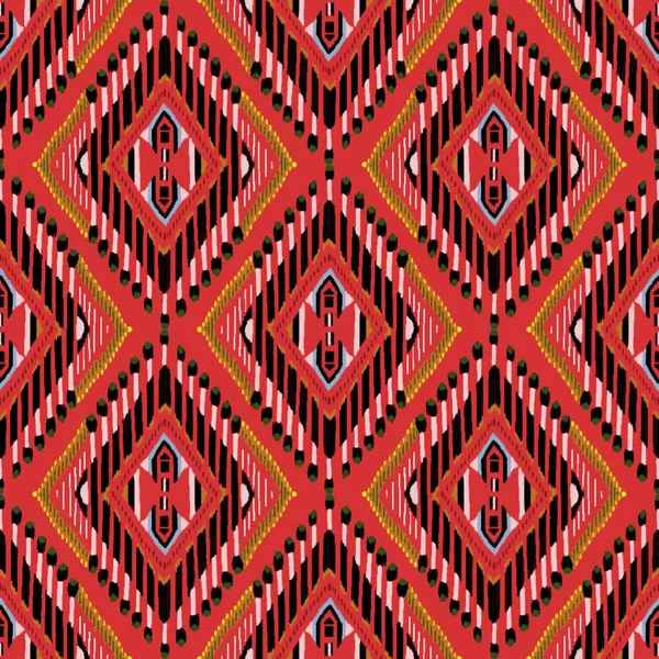 Ikat Seamless Pattern Cloth Curtain Textile Design Wallpapers — Stock Photo, Image