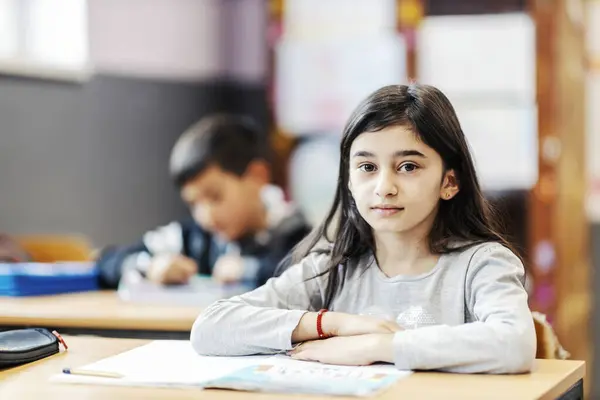 Female Indian Pupil Sitting Class Lecture Royalty Free Stock Photos