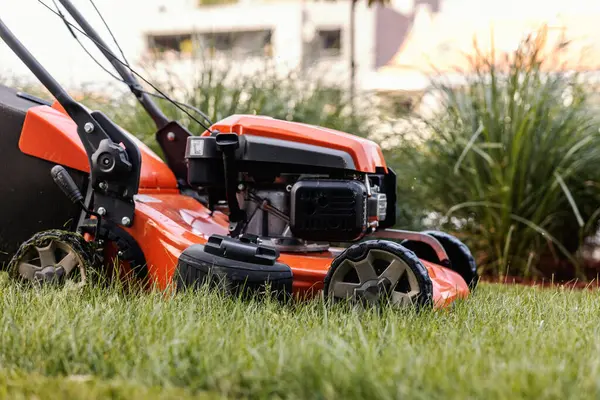Picture Grass Cutter Maintaining Lawn — Stock Photo, Image