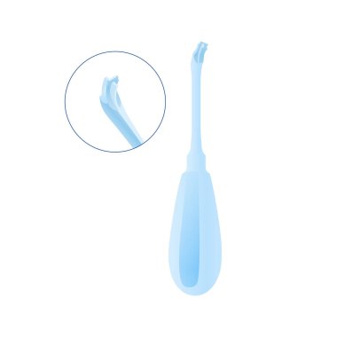 Crown Spreader Virajı. Ayrıntılı Çember 'i kapatın. Dişçi Ağzı Aracı. Cerrahi Diş Enstrümanları. Modern Düz Vektör İllüstrasyonu.