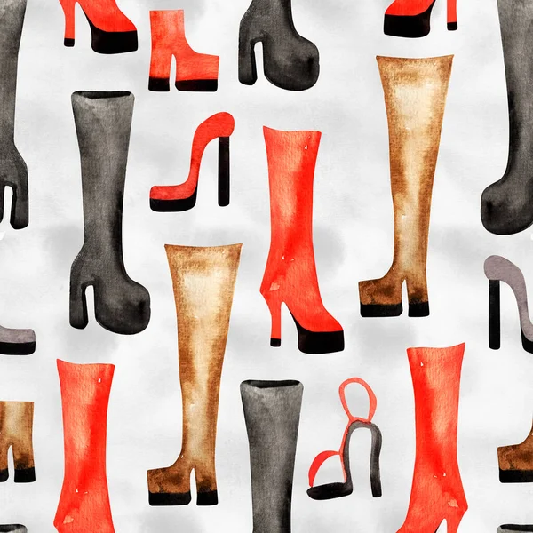 Kadın Ayakkabıları Sandaletler Suluboya Resimleme Ambalaj Için Dijital Kağıt Duvar — Stok fotoğraf