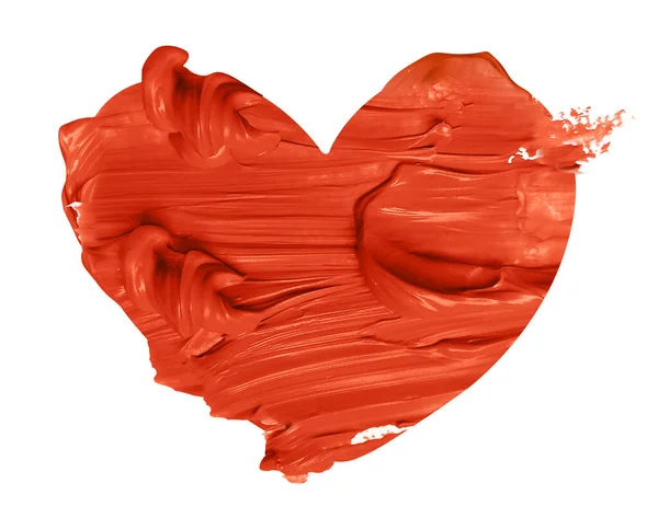 Φωτεινή Κόκκινη Καρδιά Από Πινελιές Χρώματος Ενιαίο Στοιχείο Πρότυπο Για Φωτογραφία Αρχείου
