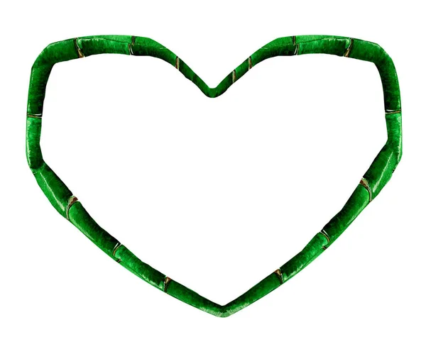 Corazón Bambú Acuarela Marco Ilustración Plantilla Para Insertar Publicidad Artículo Imagen De Stock