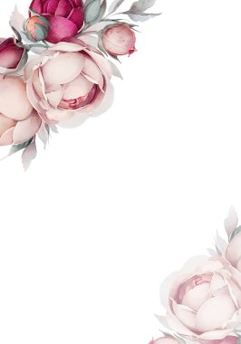 El yapımı suluboya çiçekli tebrik kartı