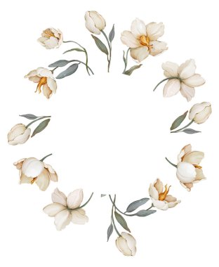 Suluboya tarzında beyaz arka planda narin çiçekli tebrik kartı