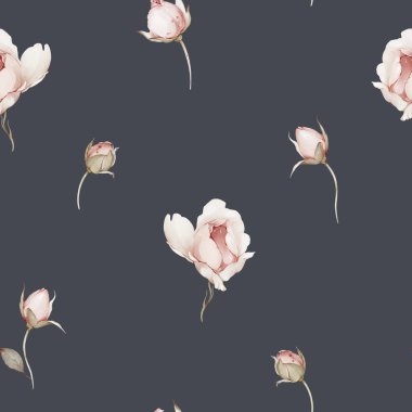 El yapımı suluboya çiçeklerle kusursuz bir yaz deseni.