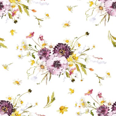 Narin Suluboya Yaban Çiçeği desensiz buketler