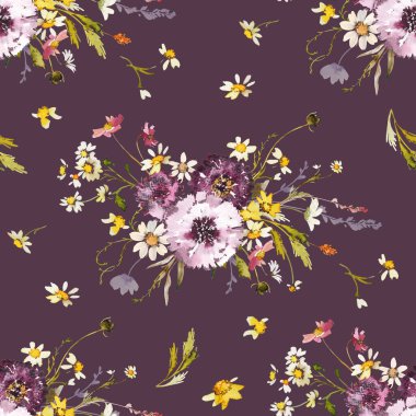 Narin Suluboya Yaban Çiçeği desensiz buketler