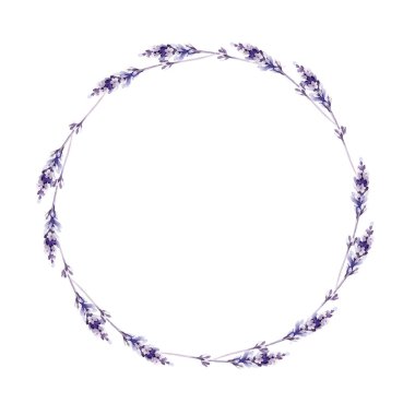 Beyaz Arkaplanda Suluboya Lavanta Noel Çelengi