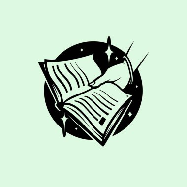 Rüya kitabı etiketi siyah grafik