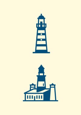 Deniz feneri minimalist logo sanat feneri