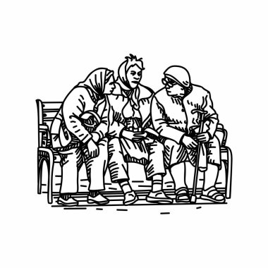 Bankta çene çalan büyükanneler.