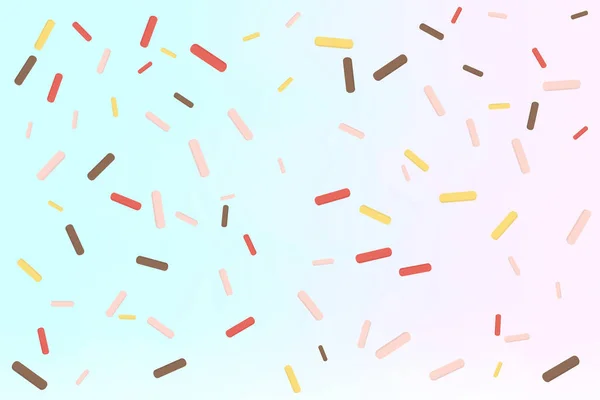 Donut Coloré Motif Glaçure Gâteau Avec Garniture Saupoudrer Illustration Vectorielle — Image vectorielle