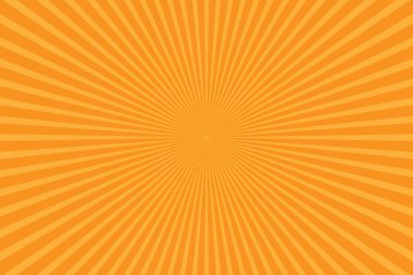 Turuncu Güneş Patlaması Arkaplanı. Işınlar. Radikal. Summer Banner. Vektör İllüstrasyonu