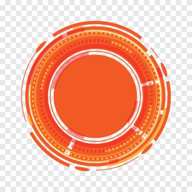 Turuncu Soyut Teknoloji Çemberi. Logo Tasarımı. Vektör