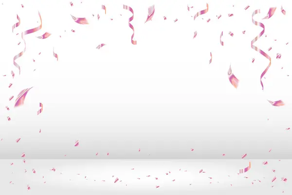 Muitos Falling Pink Tiny Confetti Dia Dos Namorados Fundo Vetor — Vetor de Stock
