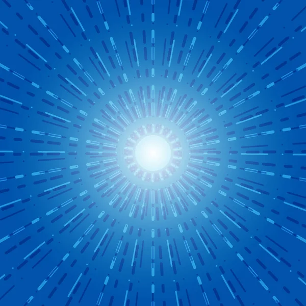 Lichtblauwe Zonnestraal Patroon Achtergrond Stralen Een Radiaal Technologie Spandoek Vector — Stockvector