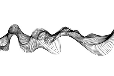 Dalga Çizgileri Deseni Soyut Arkaplan. Vektör