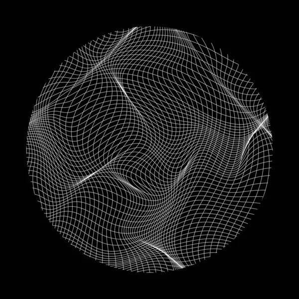 Wave Lines Pattern Circle Frame Abstracte Achtergrond Geïsoleerd Vector — Stockvector
