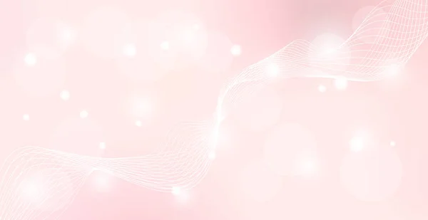 Růžové Bokeh Light Vlnovou Linkou Backdrop Šťastný Valentýn Pozadí Tapeta — Stockový vektor