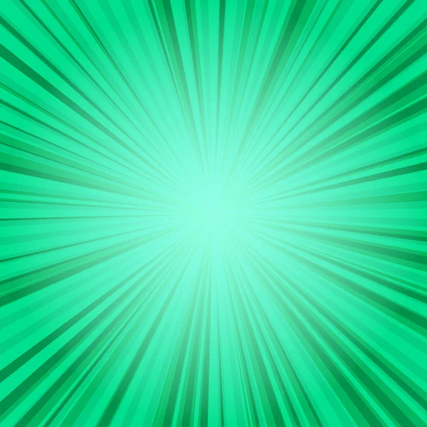 Zelená Sunburst Vzor Pozadí Paprsky Radiální Summer Banner Vektorová Ilustrace — Stockový vektor